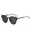 Sculpt Cat-Eye Sunglasses, Black/Gray