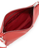 Vitello Daino Zip-Top Crossbody Bag, Red (Rosso)