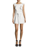 Millette Ruffle-Trim Mini Dress, Ivory