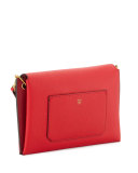 Milla Small Leather Clutch Bag, Ruby Red