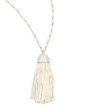 Seed Pearl Tassel Necklace, 36"