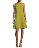 Nina Sleeveless Bateau-Neck Fit-&-Flare Dress