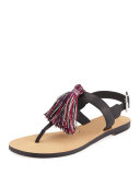 Erica Tassel T-Strap Sandal, Black