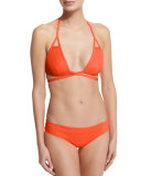 Serra Solid Keyhole Wrap Swim Top
