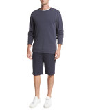 Side-Zip Crewneck Sweater