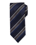 Textured Striped Silk Tie