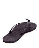 Leather Flip-Flop Sandal, Dark Navy