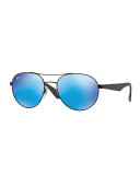 Round Iridescent Aviator Sunglasses