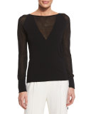 Illusion Long-Sleeve Tee, Black
