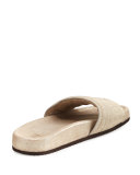 Monili Flat Slide Sandal, Gold