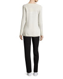 Lightweight Crepe Drawstring Pants, Caviar