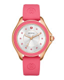 Cape Pink Topaz Watch with Silicone Strap, Rose Golden