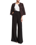High-Waist Wide-Leg Pants, Caviar