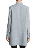 Long-Sleeve Henley Tunic, Chambray