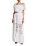 Dakota Off-The-Shoulder Lace Crop Top
