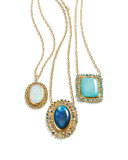 Confetti Labradorite Oval Pendant Necklace