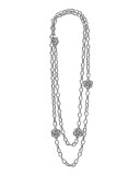 Sterling Silver Love Knot Station Necklace, 34"
