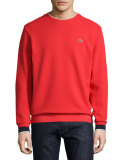 Semi-Fancy Piqué Sweatshirt, Cherry Red/Navy Blue