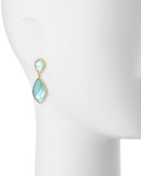 Turquoise Doublet Double-Drop Earrings