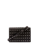 Prisma Double Biker Studded Purse/Wallet, Black