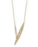 Crystal-Encrusted Modernist Spear Necklace