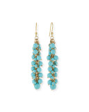 Grappolo Beaded Dangle Drop Earrings, Turquoise