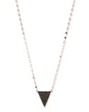 Reckless Black Diamond Triangle Necklace in 14K Rose Gold