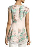 Floral Fil Coupe High-Low Top, Blush