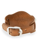 Giant 12 Leather Buckle Bracelet, Tan
