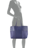 Block-T Leather Tote Bag, True Navy