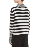 Striped Cotton Interlock Turtleneck