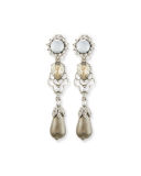 Linear Pearly Drop Earrings