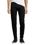 Neoprene Moto Jogger Pants, Black