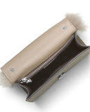 Yasmeen Small Fur Clutch Bag, Dark Taupe