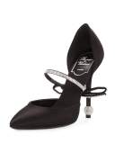 Marlene Crystal-Bow 110mm d'Orsay Pump, Black