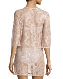 Venus Sheer Lace Coverup Tunic, Pink