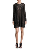 Natly Lace Shift Dress, Black