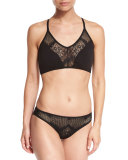 Keyhole Lace Bralette, Black