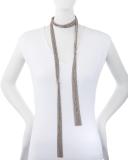 Long Multi-Strand Monili Wrap Necklace, Silver