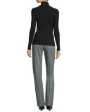 Long-Sleeve Turtleneck Sweater, Black