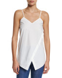 2-in-1 Cotton V-Neck Sweatshirt, Gray Melange