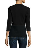 Cashmere Shrug with Chain Trim 