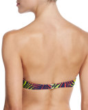 Maxime Palm-Print Bandeau Swim Top