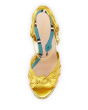 Allie Knotted Strappy Sandal, Gold