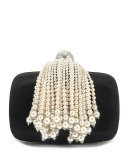 Jaipur Pearly Fringe Minaudiere, Black