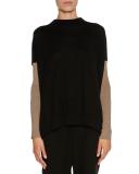 Cashmere Bow-Back Sweater, Black