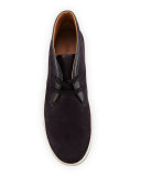 Abe 2 Suede Chukka Sneaker with Leather Trim, Navy