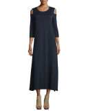 Cold-Shoulder A-line Jersey Maxi Dress, Petite