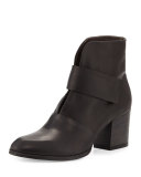 Oju Leather Ankle Boot, Black