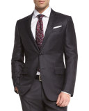 Trofeo Wool Tonal-Check Two-Piece Suit, Charcoal